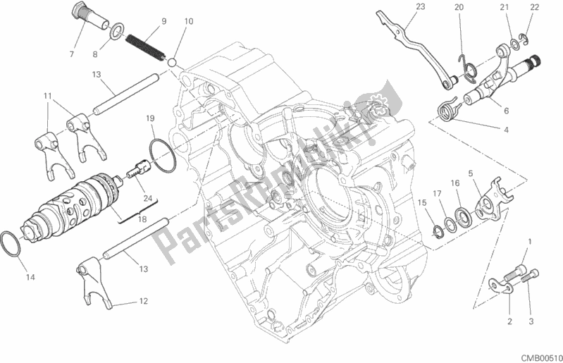 All parts for the Gear Change Mechanism of the Ducati Multistrada 1260 S Touring 2020